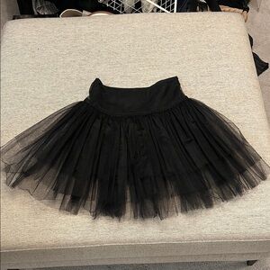 Club Monaco Black Tulle A-Line Skirt
